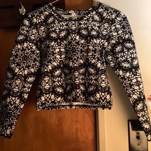 Black and white crop sweater